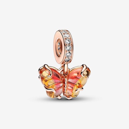 CHARM PENDENTE FARFALLA ARANCIONE E ROSA DONNA PANDORA  782698C01 PANDORA