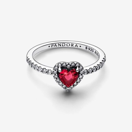 ANELLO CUORE IN RILIEVO ROSSO MIS.60 DONNA PANDORA 