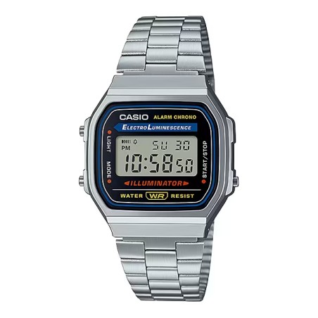 OROLOGIO ICONIC CROMATO UOMO-DONNA CASIO VINTAGE A168WA-1YES CASIO