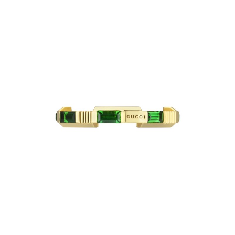 ANELLO ORO GIALLO TORMALINA VERDE 14 DONNA GUCCI LINK TO LOVE