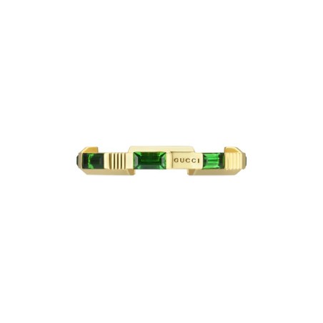 ANELLO ORO GIALLO TORMALINA VERDE 14 DONNA GUCCI LINK TO LOVE YBC662256002014 GUCCI