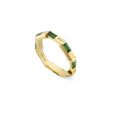 ANELLO ORO GIALLO TORMALINA VERDE 14 DONNA GUCCI LINK TO LOVE