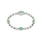 BRACCIALE ARGENTO SMALTO VERDE 18CM UOMO-DONNA GUCCI INTERLOCKING G