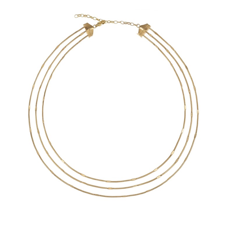 COLLANA TRE GIRI ACCIAIO IPD GOLD DONNA BREIL 