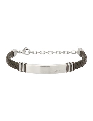 BRACCIALE IN PELLE VERDE E ACCIAIO UOMO BREIL  TJ3358 BREIL