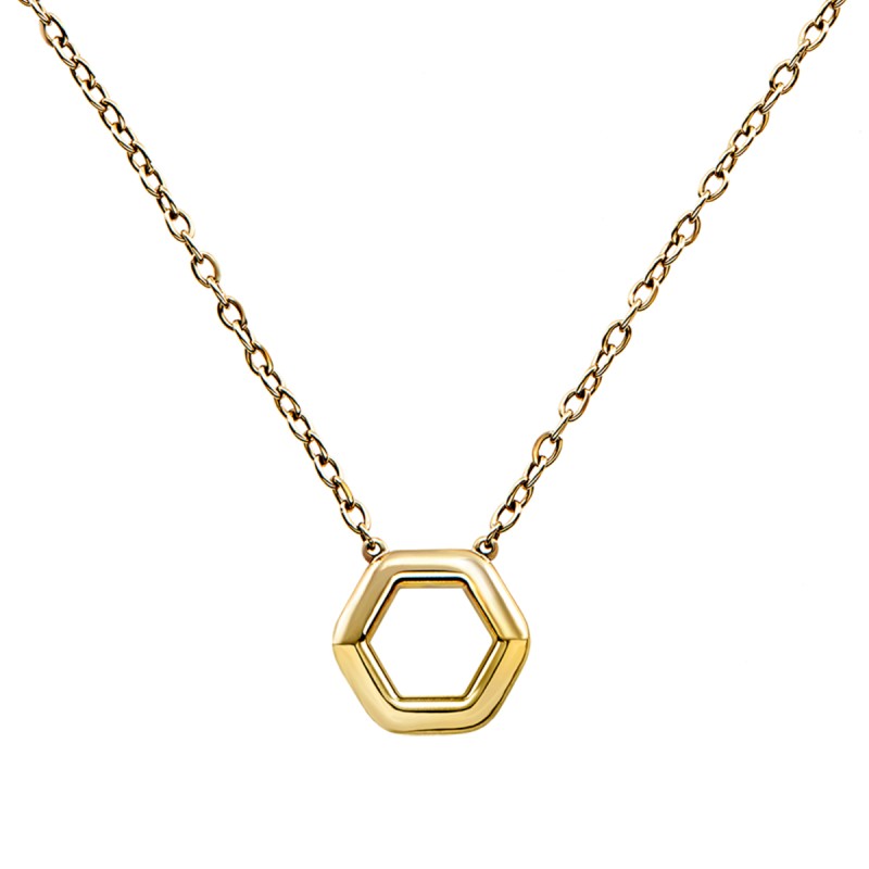 COLLANA HEXAGONIA IN ACCIAIO IP GOLD DONNA BREIL 