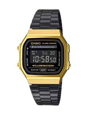 OROLOGIO ICONIC DIGITALE NERO E ORO UOMO-DONNA CASIO VINTAGE A168WEGB-1BEF CASIO