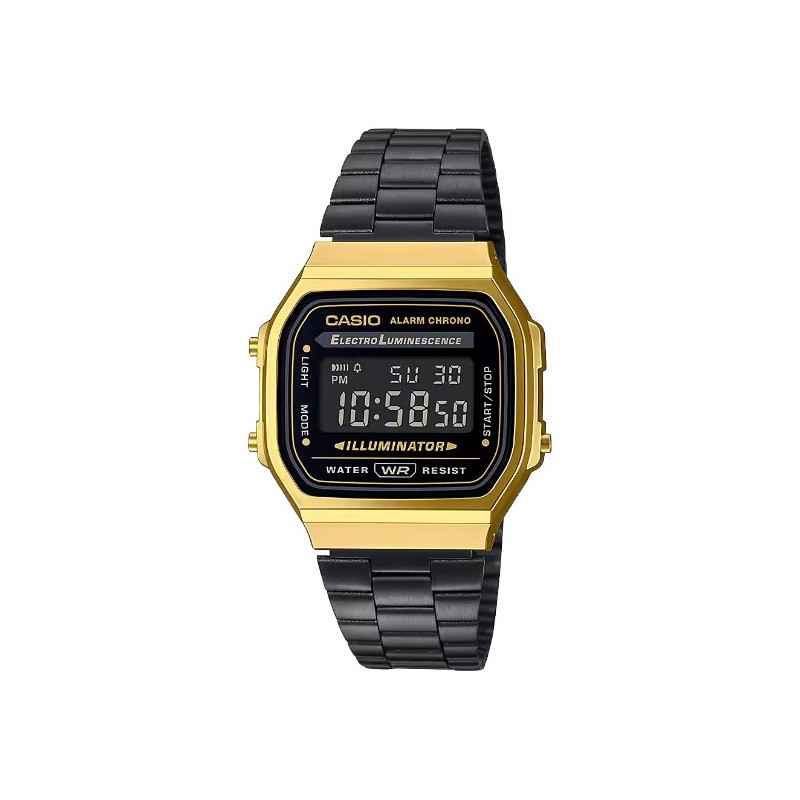 OROLOGIO ICONIC DIGITALE NERO E ORO UOMO-DONNA CASIO VINTAGE