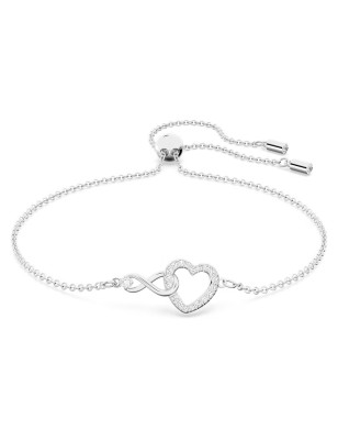 BRACCIALE INFINITO E CUORE BIANCO DONNA SWAROVSKI 