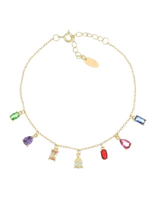 BRACCIALE CHANDELIER ARCOBALENO DORATO AMEN ELEGANCE BRRAGMZ1 AMEN