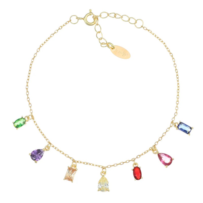 BRACCIALE CHANDELIER ARCOBALENO DORATO AMEN ELEGANCE