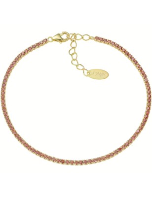 BRACCIALE DORATO ZIRCONI ARANCIONI AMEN TENNIS MANIA