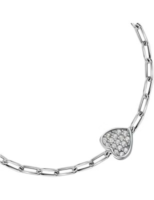 BRACCIALE DROPS CON CUORE E CRISTALLI BIANCHI DONNA MORELLATO 