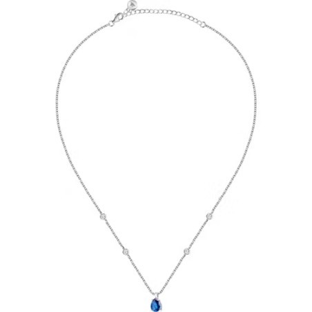 COLLANA TESORI ZIRCONE BLU PENDENTE DONNA MORELLATO 