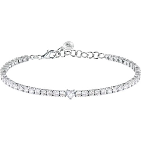 BRACCIALE TENNIS ZIRCONI BIANCHI CUORE CENTRALE MORELLATO SAIW166 MORELLATO