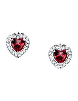 ORECCHINI A LOBO CUORE ZIRCONE ROSSO MORELLATO SAIW135 MORELLATO