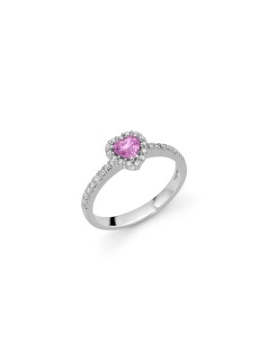 ANELLO CUORE ZAFFIRO ROSA PREMIUM GEMME DONNA MILUNA LID3549 MILUNA