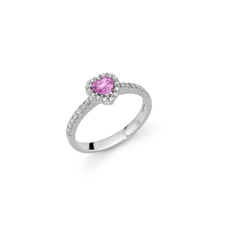 ANELLO CUORE ZAFFIRO ROSA PREMIUM GEMME DONNA MILUNA LID3549 MILUNA