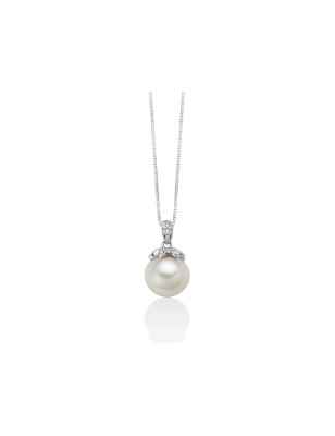 COLLANA ORO BIANCO PERLA DIAMANTI DONNA MILUNA LE PERLE PCL6394 MILUNA