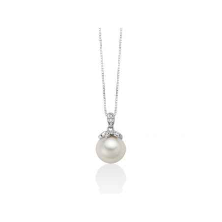 COLLANA ORO BIANCO PERLA DIAMANTI DONNA MILUNA LE PERLE PCL6394 MILUNA