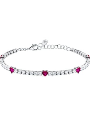 BRACCIALE TENNIS TESORI ZIRCONI BIANCHI E CUORI FUCSIA MORELLATO SAIW236 MORELLATO