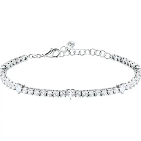 BRACCIALE TENNIS TESORI ZIRCONI E CUORI BIANCHI MORELLATO SAIW233 MORELLATO