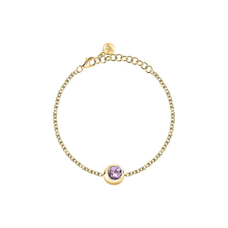 BRACCIALE TESORI ETERNI DORATO AMETISTA VIOLA DONNA MORELLATO 