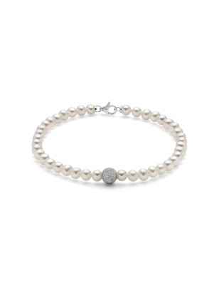 BRACCIALE PERLE ORIENTE SFERA DIAMANTATA DONNA MILUNA LE PERLE PBR893V MILUNA