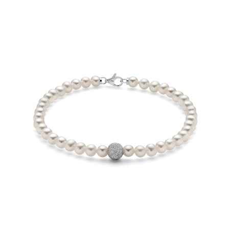 BRACCIALE PERLE ORIENTE SFERA DIAMANTATA DONNA MILUNA LE PERLE PBR893V MILUNA