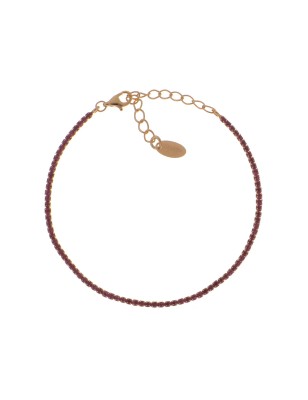 BRACCIALE TENNISMANIA DORATO ZIRCONI ROSSI DONNA AMEN