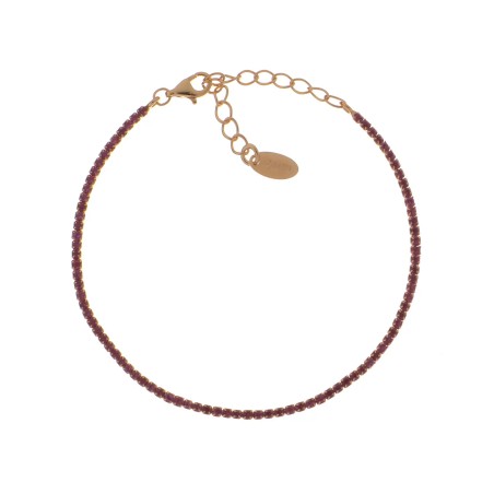 BRACCIALE TENNISMANIA DORATO ZIRCONI ROSSI DONNA AMEN BT1GR17 AMEN