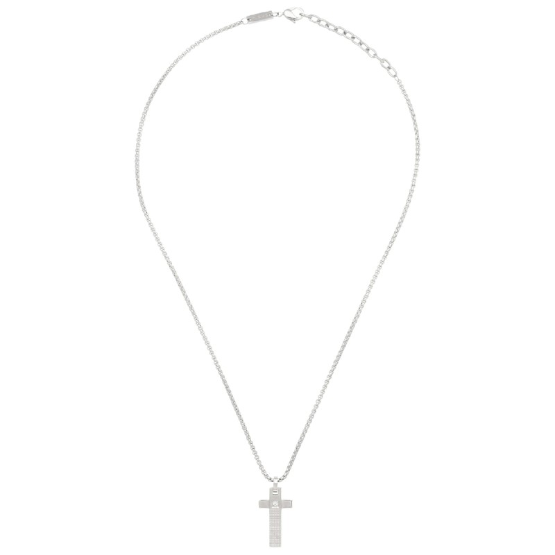 COLLANA ACCIAIO ZIRCONE TAG AND CROSS UOMO BREIL 