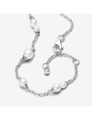 BRACCIALE CATENA PERLE ACQUA DOLCE 18CM DONNA PANDORA 