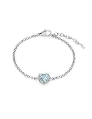 BRACCIALE ARGENTO E GEMMA DEL CIELO A CUORE DONNA MILUNA  BRD1001 MILUNA