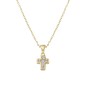 COLLANA DORATA MINI CROCE ZIRCONI BIANCHI AMEN SACRO