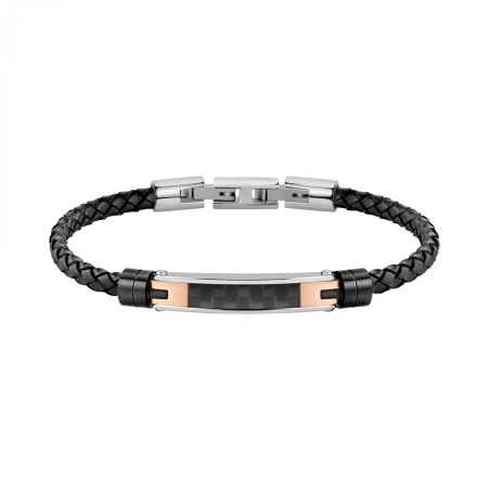 BRACCIALE ACCIAIO PELLE CARBONIO UOMO MORELLATO  SQH22 MORELLATO