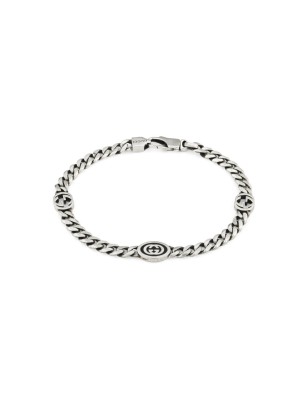 BRACCIALE LOGO GG 18CM UOMO-DONNA GUCCI INTERLOCKING G YBA678660001018 GUCCI