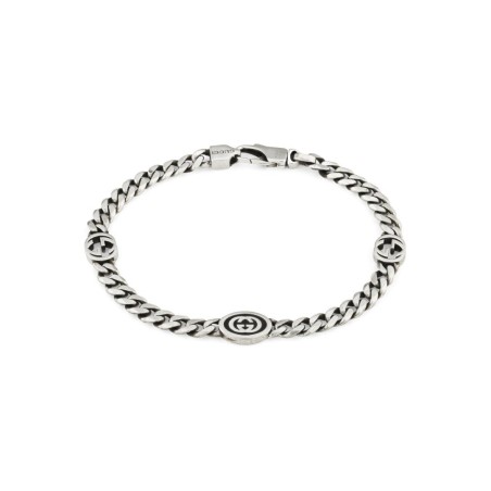 BRACCIALE LOGO GG 18CM UOMO-DONNA GUCCI INTERLOCKING G YBA678660001018 GUCCI