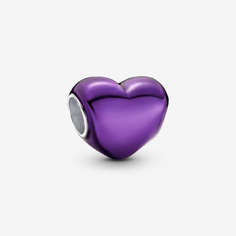 CHARM CUORE METALLICO VIOLA DONNA PANDORA 