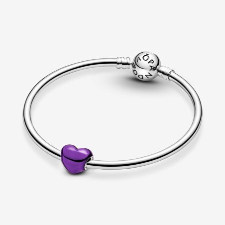 CHARM CUORE METALLICO VIOLA DONNA PANDORA 