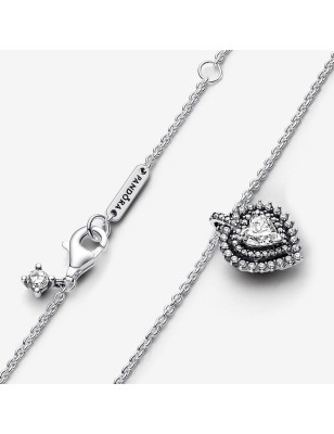 COLLANA PUNTO LUCE CUORE E PAVE DONNA PANDORA 