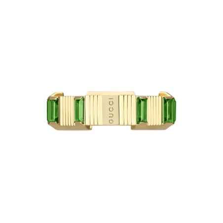 ANELLO ORO GIALLO E TORMALINE VERDI DONNA GUCCI LINK TO LOVE YBC702414002015 Gucci