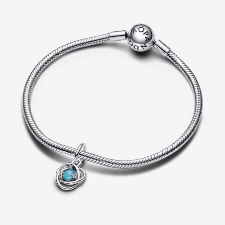 CHARM PENDENTE CERCHIO ETERNO TURCHESE DICEMBRE PANDORA