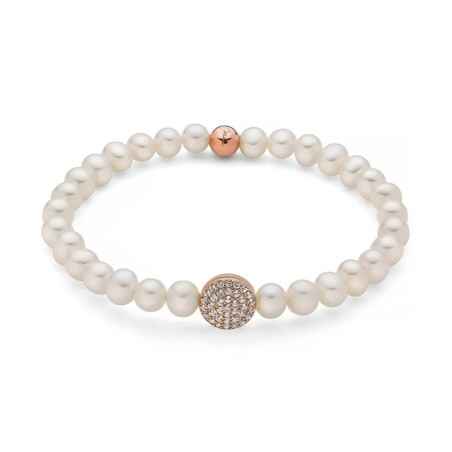 BRACCIALE PERLE BIANCHE CHARM ROSE PAVE DONNA MILUNA  PBR3500R-TPZ MILUNA