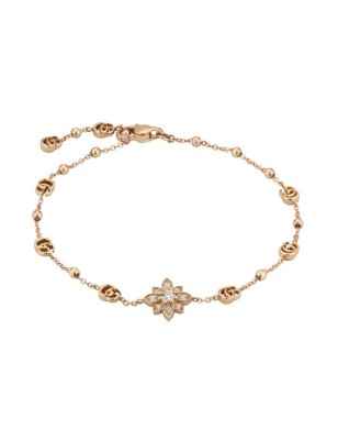 BRACCIALE IN ORO ROSA E DIAMANTI DONNA GUCCI FLORA YBA702389001017 GUCCI