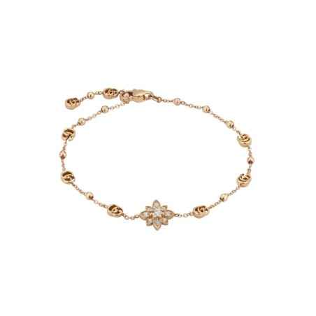 BRACCIALE IN ORO ROSA E DIAMANTI DONNA GUCCI FLORA YBA702389001017 GUCCI