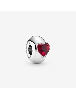 CHARM CLIP SOLITARIO CUORE ROSSO DONNA PANDORA 799203C01 PANDORA