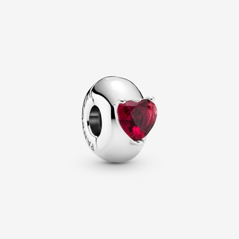 CHARM CLIP SOLITARIO CUORE ROSSO DONNA PANDORA