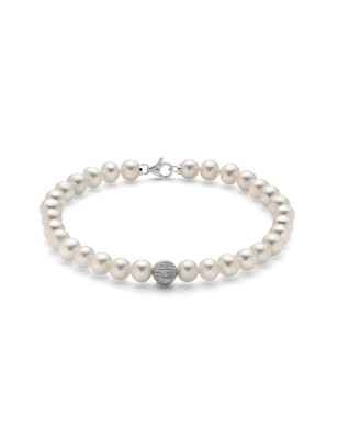 BRACCIALE ORO BIANCO DONNA MILUNA LE PERLE PBR2534V MILUNA