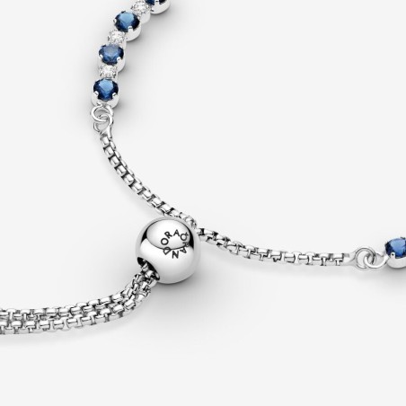 BRACCIALE TENNIS BLU CON CHIUSURA REGOLABILE DONNA PANDORA 